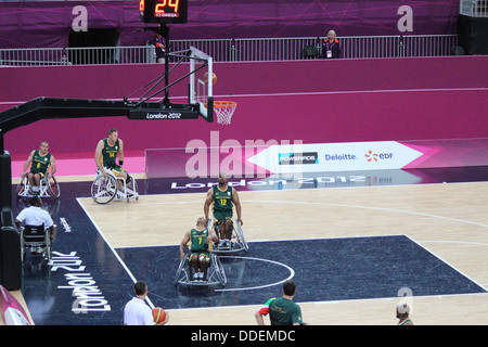 South African Wheelchair basketball athletes at London 2012 Stock Photo