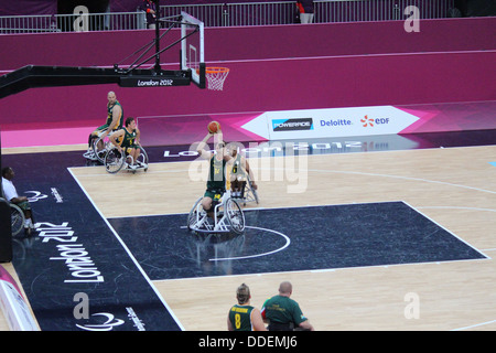 South African Wheelchair basketball athletes at London 2012 Stock Photo