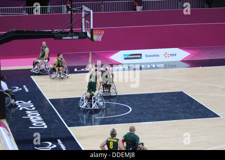 South African Wheelchair basketball athletes at London 2012 Stock Photo