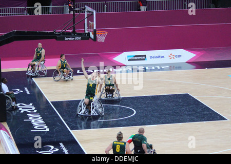 South African Wheelchair basketball athletes at London 2012 Stock Photo