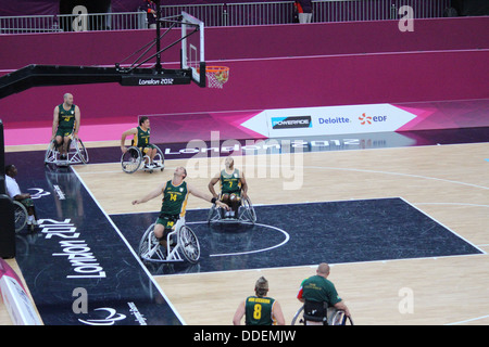 South African Wheelchair basketball athletes at London 2012 Stock Photo