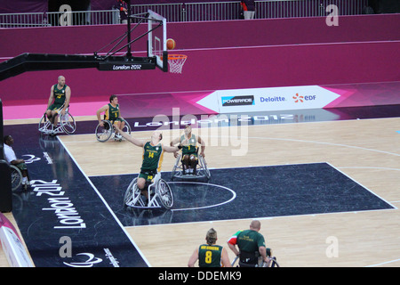 South African Wheelchair basketball athletes at London 2012 Stock Photo