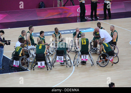 South African Wheelchair basketball athletes at London 2012 Stock Photo