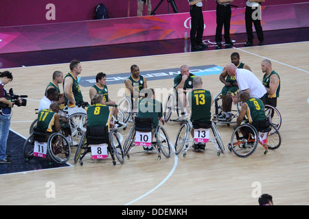 South African Wheelchair basketball athletes at London 2012 Stock Photo