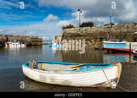 Fishing boats at Newquay harbour in Cornwall. Stock Photo