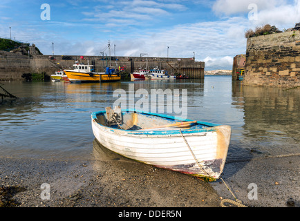 Fishing boats at Newquay harbour in Cornwall. Stock Photo