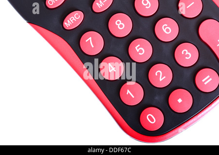 Macro shot of a calculator isolated on a white background Stock Photo