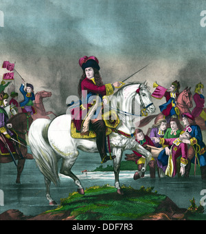 King William III at the battle of the Boyne Stock Photo