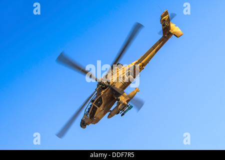 Israeli Air force (IAF) Boeing Apache AH-64A (Peten) Helicopter in flight Stock Photo