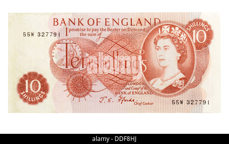 Ten Shillings, ten shilling note Stock Photo