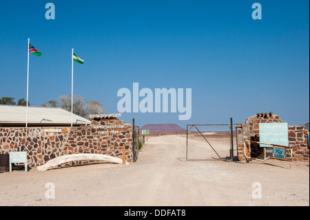 Entrance of Namib Skeleton Coast Park at Springbokwasser, Namibia Stock Photo