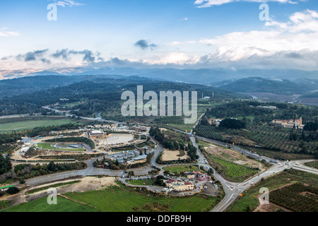 Aerial view of Latron Mandate police station now IDF Armoured Corps Museum Stock Photo