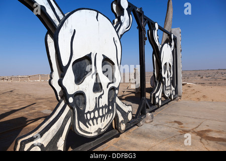 Skeleton Coast national park gate, Namib Desert, Namibia, April 2013 Stock Photo