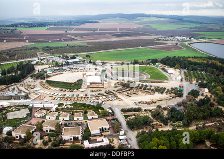 Aerial view of Latron Mandate police station now IDF Armoured Corps Museum Stock Photo