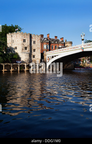 Lendal Tower and Lendal Bridge over the River Ouse City of York Yorkshire England Stock Photo