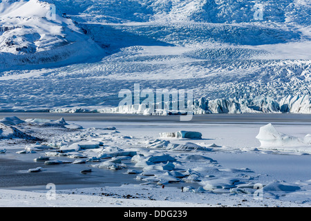 Fjallsjokull Glacier, Vatnajokull Ice Cap, Iceland Stock Photo