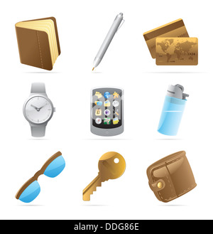 Icons for personal belongings Stock Photo - Alamy