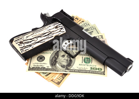 handgun end money Stock Photo