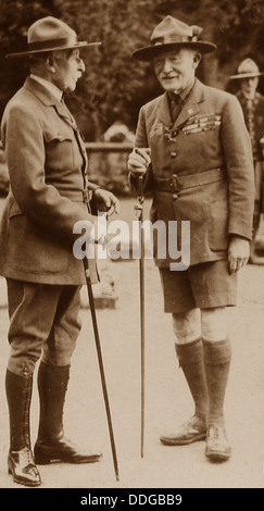 Baden Powell (on the right) at the Liverpool Scouts Rally in 1919 Stock Photo