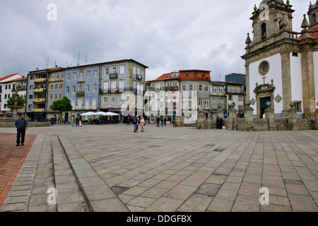 Church of Templo de Bon Jesus da Cruz,Barcelos,Square,das Barrocas Gardens,Shops,Restaurants,Hotels,meeting place,Barcelos Stock Photo