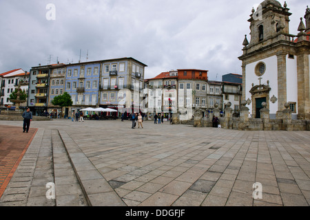 Church of Templo de Bon Jesus da Cruz,Barcelos,Square,das Barrocas Gardens,Shops,Restaurants,Hotels,meeting place,Barcelos Stock Photo