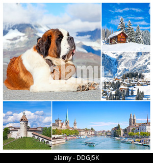 Collage made of photos of Switzerland Stock Photo