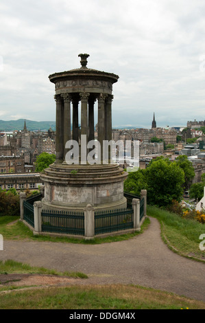 The Dugald Stewart Monument is a memorial to the Scottish philosopher Dugald Stewart (1753–1828). It is situated on Calton Hill. Stock Photo
