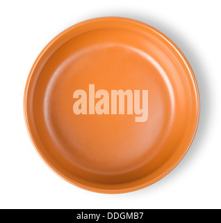 Brown plate isolated Stock Photo