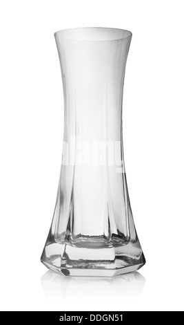 Glass vase isolated on a white background Stock Photo