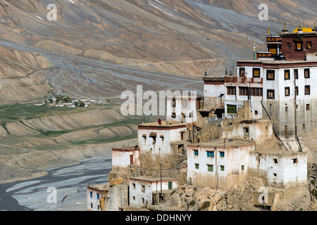 Key Monastery or Key Gompa, a Tibetan Buddhist monastery Stock Photo