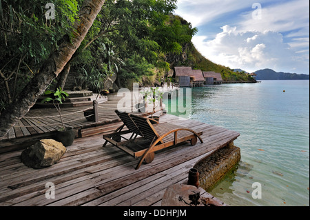 Terrace in a holiday resort Stock Photo