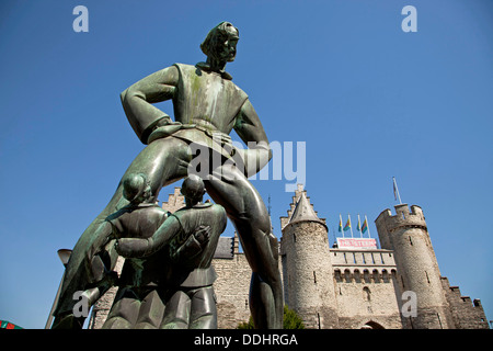 castle Het Steen in Antwerp, Belgium, Europe Stock Photo