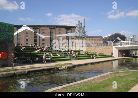 Regent's Canal and Granary Square Kings Cross London Stock Photo