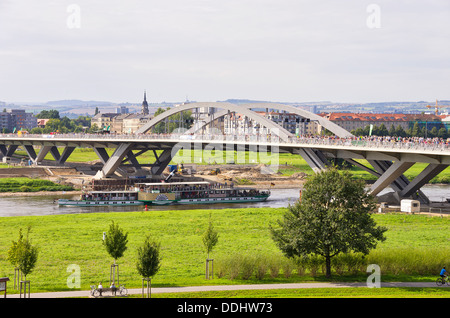 Opening of the newly built Wadschloesschen Bridge, Dresden, Germany, August 25, 2013 Stock Photo