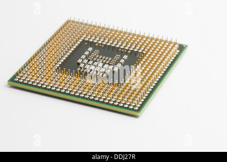 Cpu processor chip on white background Stock Photo