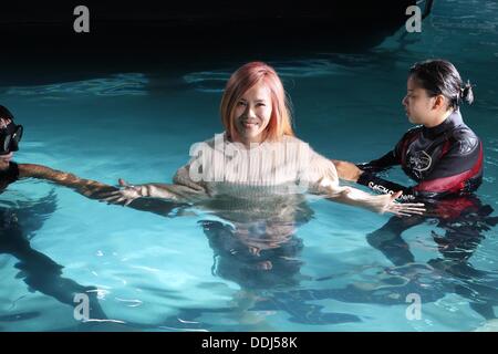 Singer Tanya shoots MV for her new song in Taipei,China on Monday September 2,2013. Stock Photo