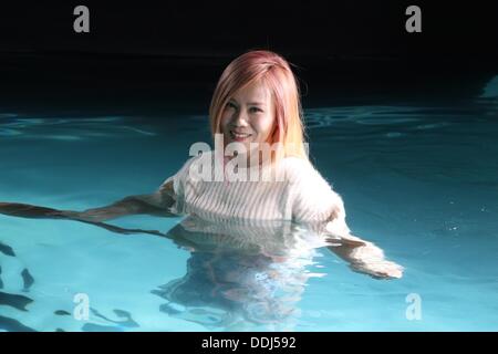 Singer Tanya shoots MV for her new song in Taipei,China on Monday September 2,2013. Stock Photo