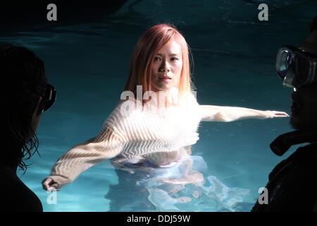 Singer Tanya shoots MV for her new song in Taipei,China on Monday September 2,2013. Stock Photo