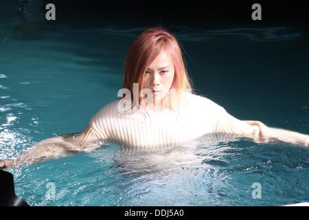 Singer Tanya shoots MV for her new song in Taipei,China on Monday September 2,2013. Stock Photo