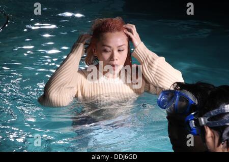 Singer Tanya shoots MV for her new song in Taipei,China on Monday September 2,2013. Stock Photo