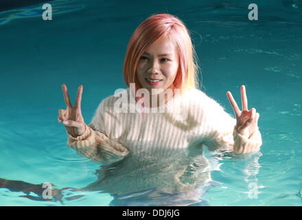 Singer Tanya shoots MV for her new song in Taipei,China on Monday September 2,2013. Stock Photo