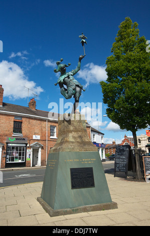 The bronze Jester Statue at Stratford upon Avon Warwickshire UK Stock Photo