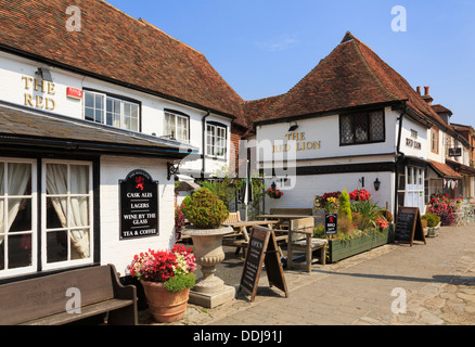 The Red Lion pub in picturesque Wealden village of Biddenden, Kent, England, UK, Britain, Europe Stock Photo