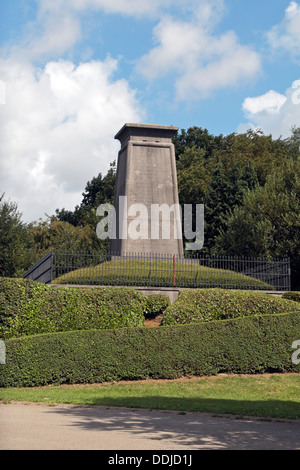 The Hannover Monument on the Battle of Waterloo Battlefield near Mont-Saint-Jean, Belgium. Stock Photo