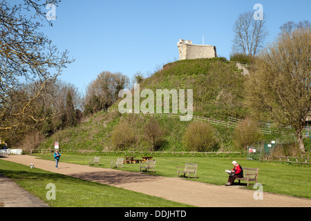 Clare Country Park and Clare Castle in Spring, Clare, Suffolk UK Stock Photo