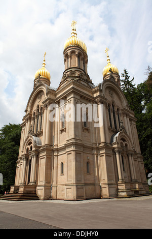 Russian Orthodox church ('the Greek Chapel') on Neroberg in Wiesbaden, Germany. Stock Photo