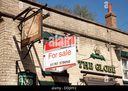 Pub for sale, Clare Suffolk, UK Stock Photo