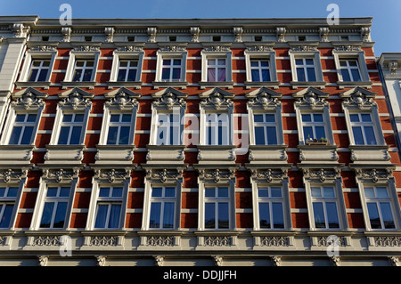 Laterne in front of Wilhelminian style building at Chamissoplatz, Kreuzberg, Berlin Germany, Stock Photo