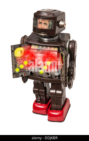 Vintage Toy Robot with machine gun compartment Stock Photo