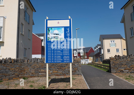 A private development of new detached 'executive' beachfront seaside houses, Llanelli, Carmarthenshire Wales UK Stock Photo